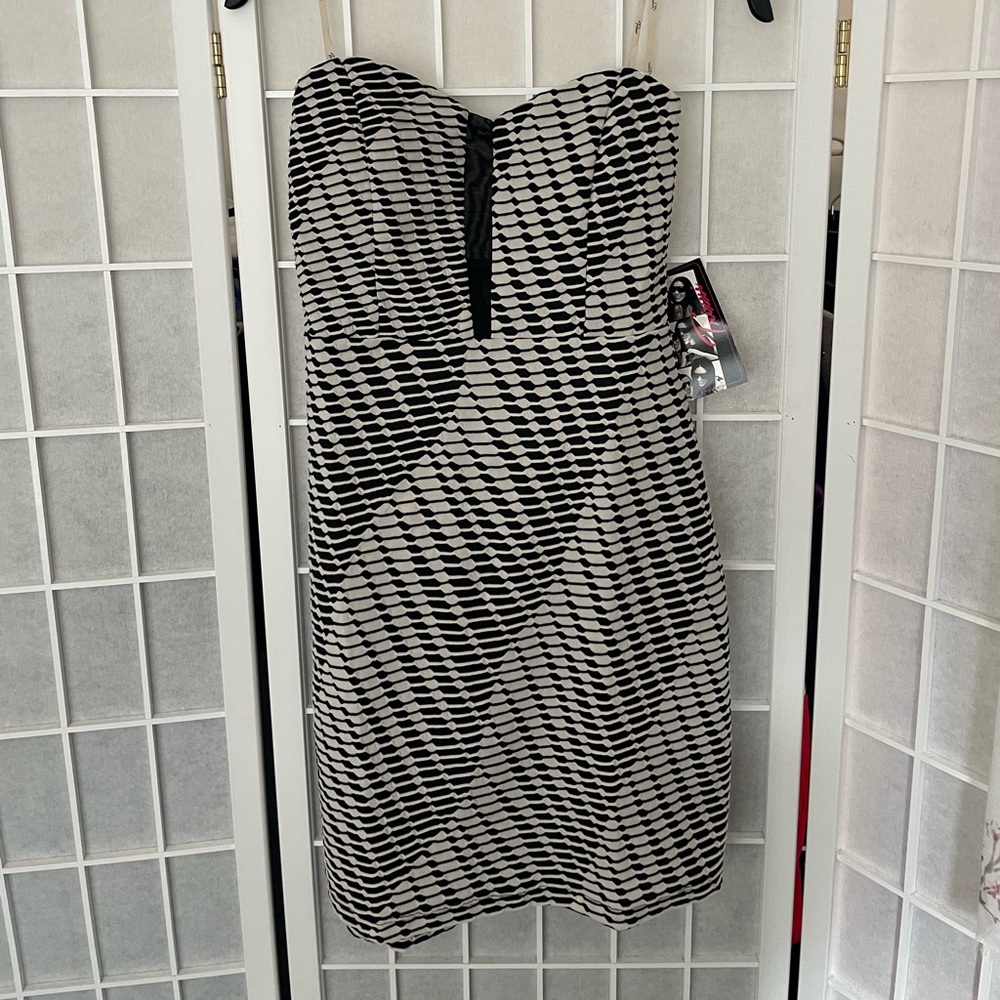 Strapless Short Dress Black And White SizeM